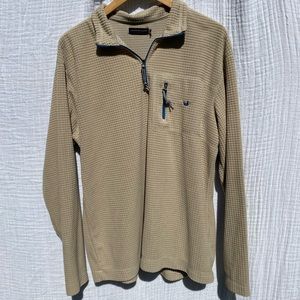 Southern Marsh quarter zip Tan with Slate